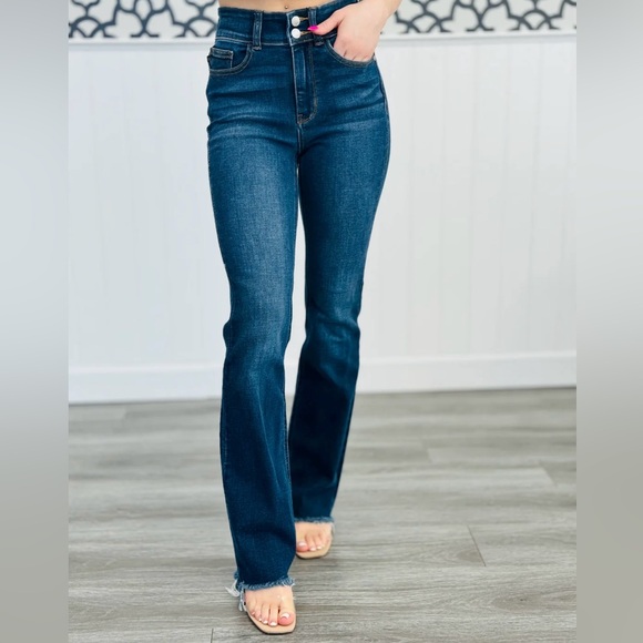 Judy Blue Dark Blue Boot Cut Jeans - Picture 1 of 11